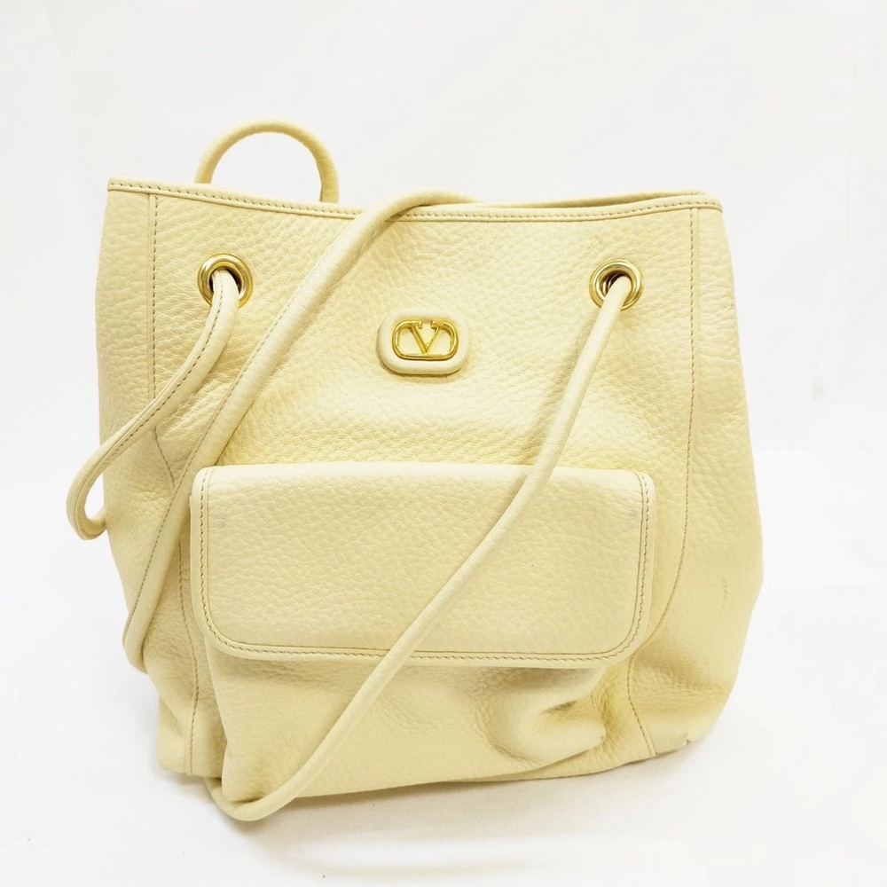 Valentino Garavani Elegant white Cream Designer Tote Bag
